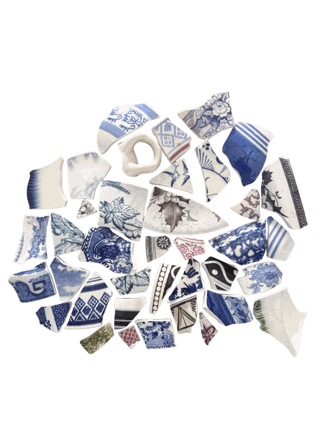 Chaney pottery shards gathered on St. Croix